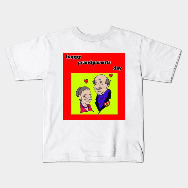 happy grandparents day Kids T-Shirt by sarahnash